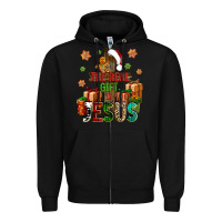Black The real gift is Jesus Zipper Hoodie - NancyCooperArtShop