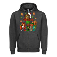 Charcoal Heather The real gift is Jesus Zipper Hoodie - NancyCooperArtShop