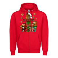 Red The real gift is Jesus Zipper Hoodie - NancyCooperArtShop