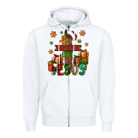 White The real gift is Jesus Zipper Hoodie - NancyCooperArtShop