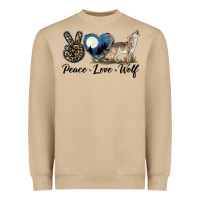 Mushroom Peace Love Wolf Heavyweight Sweatshirt - LillyAllenDesigns