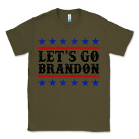 Army Green Let's Go Brandon American Flag Classic Tee - Jasminsmagicworld