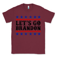 Burgundy Let's Go Brandon American Flag Classic Tee - Jasminsmagicworld