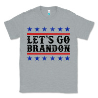 Heather Grey Let's Go Brandon American Flag Classic Tee - Jasminsmagicworld