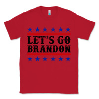 Red Let's Go Brandon American Flag Classic Tee - Jasminsmagicworld