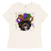 Bone mardi gras hat havanese dog Ladies Tee - RanaPortraitStore