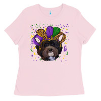 Bubblegum Pink mardi gras hat havanese dog Ladies Tee - RanaPortraitStore