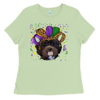 Matcha mardi gras hat havanese dog Ladies Tee - RanaPortraitStore