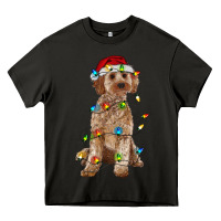 Asphalt cockapoo with christmas lights Heavy Core Tee - RanaPortraitStore