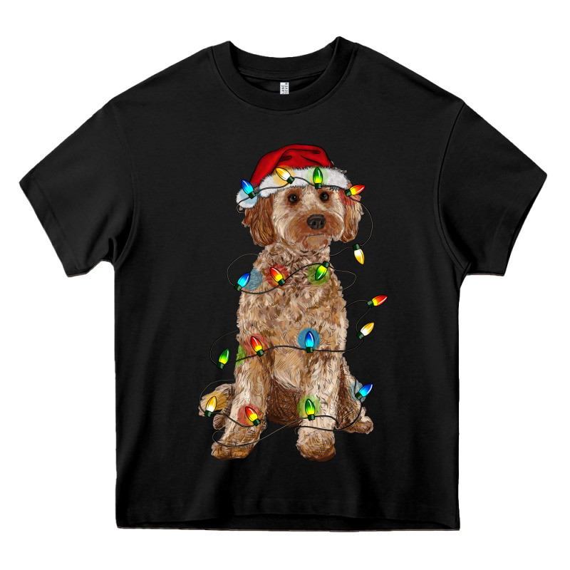 Cockapoo With Christmas Lights Heavy Core Tee by RanaPortraitStore | Teevron