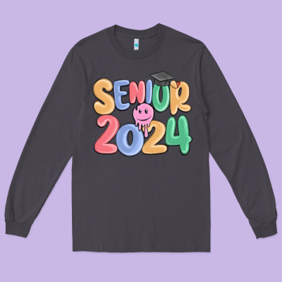 Senior 2024 Long Sleeve Tee Designed By Maliassmallbusiness