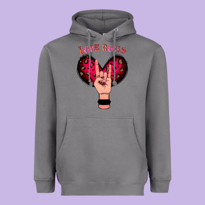 Love Rocks Heavyweight Hoodie Designed By Bettercallsaul