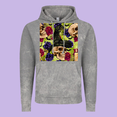 Halloween Witch Skull Seamless Pattern Vintage Hoodie Designed By Bundleandbundleshop