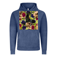Vintage Denim halloween witch skull seamless pattern Vintage Hoodie - BundleAndBundleShop