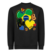 Black brazil hearts Heavyweight Sweatshirt - NancyCooperArtShop