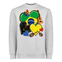 Heather Grey brazil hearts Heavyweight Sweatshirt - NancyCooperArtShop