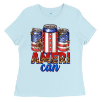 Baby Blue Ameri can Ladies Tee - texasbilliewilder