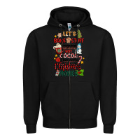 Black let's bake stuff drink hot cocoa and watch christm Zipper Hoodie - MaliasSmallBusiness