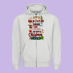 Let's Bake Stuff Drink Hot Cocoa And Watch Christm Zipper Hoodie Designed By Maliassmallbusiness