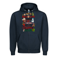 Navy let's bake stuff drink hot cocoa and watch christm Zipper Hoodie - MaliasSmallBusiness