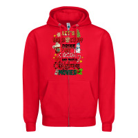 Red let's bake stuff drink hot cocoa and watch christm Zipper Hoodie - MaliasSmallBusiness