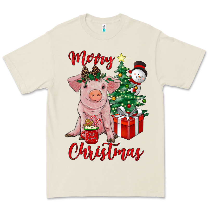 Merry Christmas Pig Premium Tee by RanaPortraitStore | Teevron