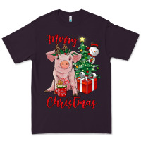 Plum merry christmas pig Premium Tee - RanaPortraitStore