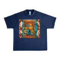 Navy cowboy boots turquoise aztec cowhide Urban Heavy Tee - Artiststas