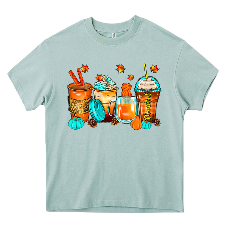 Thankful Coffee Cups Heavy Core Tee by Zillion Design Studio | Teevron