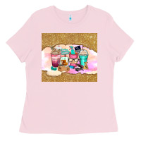 Bubblegum Pink small business coffee cups Ladies Tee - Zillion Design Studio