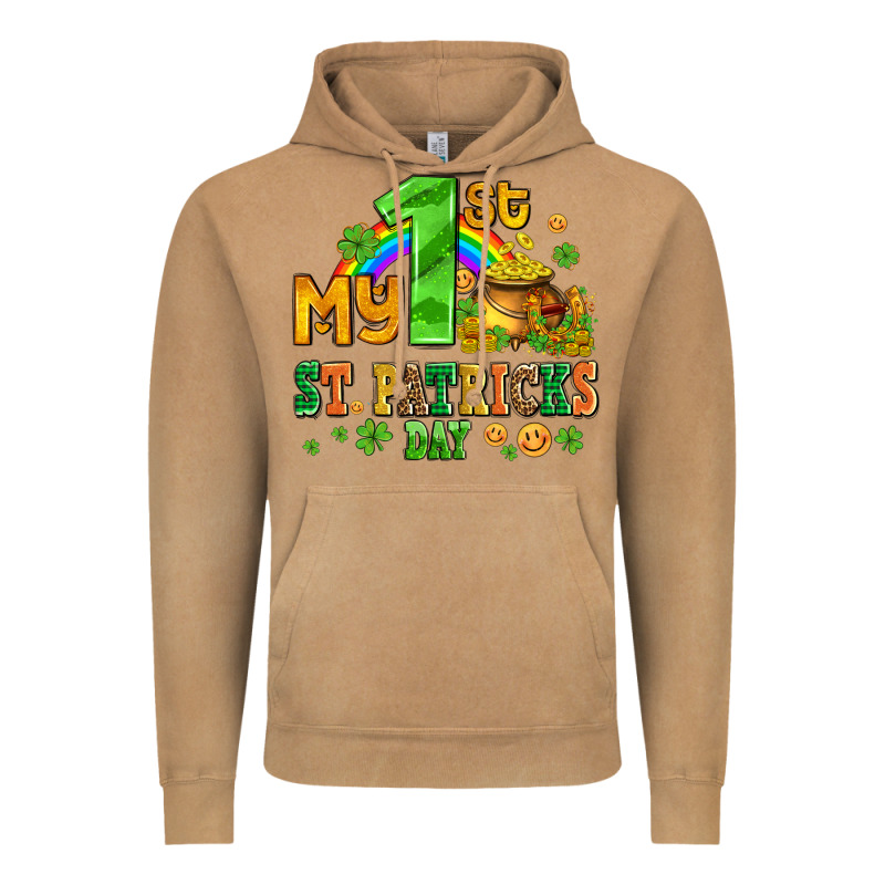 My First St Patricks Day With Coins And Shamrocks Vintage Hoodie by AdoDesignShop | Teevron