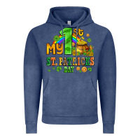Vintage Denim my first st patricks day with coins and shamrocks Vintage Hoodie - AdoDesignShop