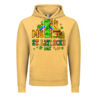 Vintage Mustard my first st patricks day with coins and shamrocks Vintage Hoodie - AdoDesignShop