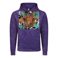 Cloud Purple western roses cow Vintage Hoodie - RanaPortraitStore