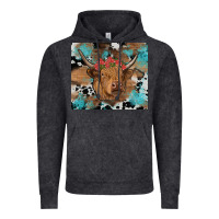 Vintage Black western roses cow Vintage Hoodie - RanaPortraitStore