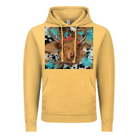Vintage Mustard western roses cow Vintage Hoodie - RanaPortraitStore