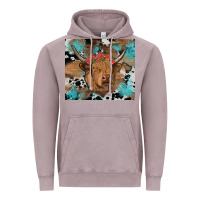 Vintage Zinc western roses cow Vintage Hoodie - RanaPortraitStore