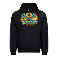 Black Mom of twins sunflower mothers day Urban Hoodie - HowdyJamesFarm