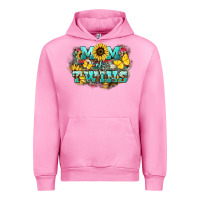 Fuchsia Pink Mom of twins sunflower mothers day Urban Hoodie - HowdyJamesFarm