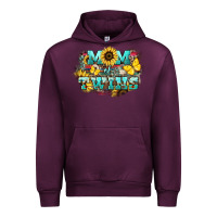 Mauve Wine Mom of twins sunflower mothers day Urban Hoodie - HowdyJamesFarm