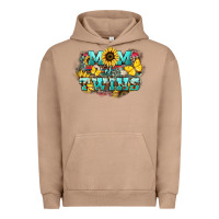 Pigment Burro Mom of twins sunflower mothers day Urban Hoodie - HowdyJamesFarm