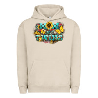 Pigment French Oak Mom of twins sunflower mothers day Urban Hoodie - HowdyJamesFarm