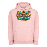 Pigment Salmon Mom of twins sunflower mothers day Urban Hoodie - HowdyJamesFarm