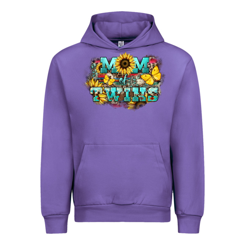 Mom Of Twins Sunflower Mothers Day Urban Hoodie by HowdyJamesFarm | Teevron