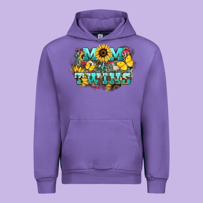 Mom Of Twins Sunflower Mothers Day Urban Hoodie Designed By Howdyjamesfarm