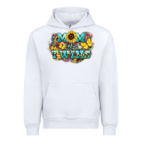 White Mom of twins sunflower mothers day Urban Hoodie - HowdyJamesFarm