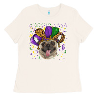 Bone mardi gras hat pug Ladies Tee - RanaPortraitStore