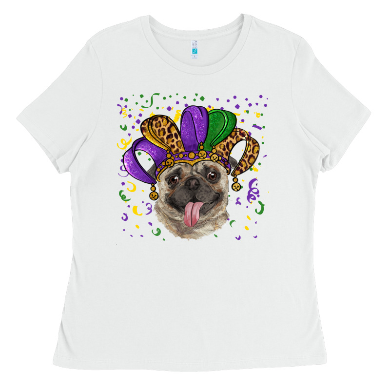 Mardi Gras Hat Pug Ladies Tee by RanaPortraitStore | Teevron