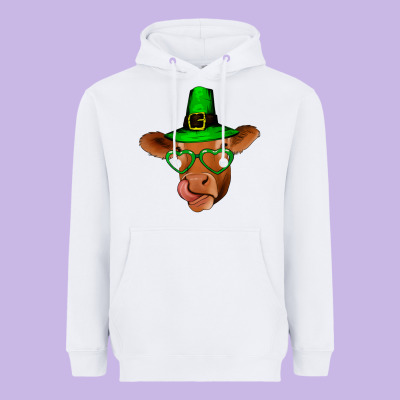 St Patricks Day Cow Heavyweight Hoodie Designed By Bettercallsaul
