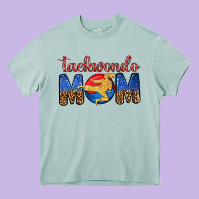 Taekwondo Mom Heavy Core Tee Designed By Texasbilliewilder